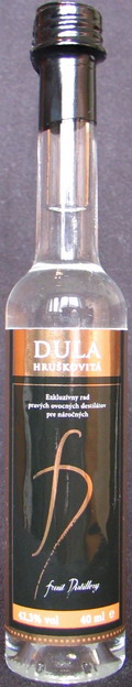 Dula
Hruškovitá
exkluzívny rad pravých ovocných destilátov pre náročných
fruit Distillery
42,3%