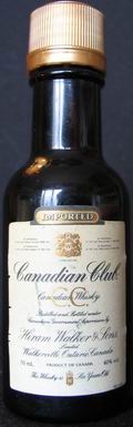 Canadian Club
Hiram Walker & Sons
this whisky is six years old
canadian whisky
40%