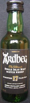 Ardbeg
The Ultimate
Single Islay Malt Scotch Whisky
guaranteed 17 years old
Ardbeg Distillery Limited
Isle of Islay, Argyll, Scotland
40%