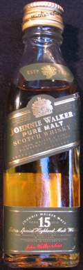 Johnnie Walker 
pure malt
scotch whisky
year 15 old
extra special highland malt whisky
43%