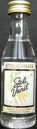 Stoli Vanil
Stolichnaya
vanilla flavored
premium vodka
produced in Latvia for S.P.I. Group
Global Distributor S.P.I. Spirits (Cyprus) Limited, Limassol, Cyprus
37,5%