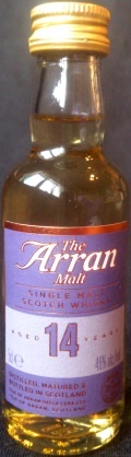 The Arran
Malt
single malt scotch whisky
aged 14 years
distilled, matured & bottled in Scotland
Isle of Arran Distillers Ltd, Scotland
Estd. 1995
46%
