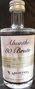 Absinthe
80 Brute
bitter spirit / bitterspirituose
distilled by Eichelberger
Germany
absinthes.com
80%