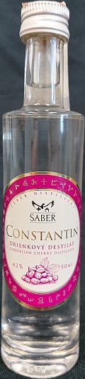 Drienkový destilát
Cornelian cherry distillate
Saber Distillery
Saber
Constantin
odroda: Titus
výrobca: Beáta Janštová, Saber sro. Slovakia
42%