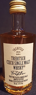 Trebitsch
Czech Single Malt Whisky ®
old town distillery
Forty Three
very fine peated smoked malt
limited edition
unique Czech highland whisky
43%